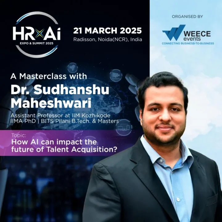 Poster for a masterclass on how AI can impact the future of talent acquisition at the HR and AI Expo and Summit, Radisson Noida, 21 March 2025